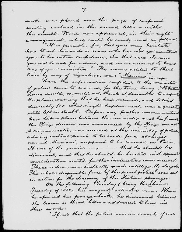 Iris. Incomplete holograph of story 1887 May