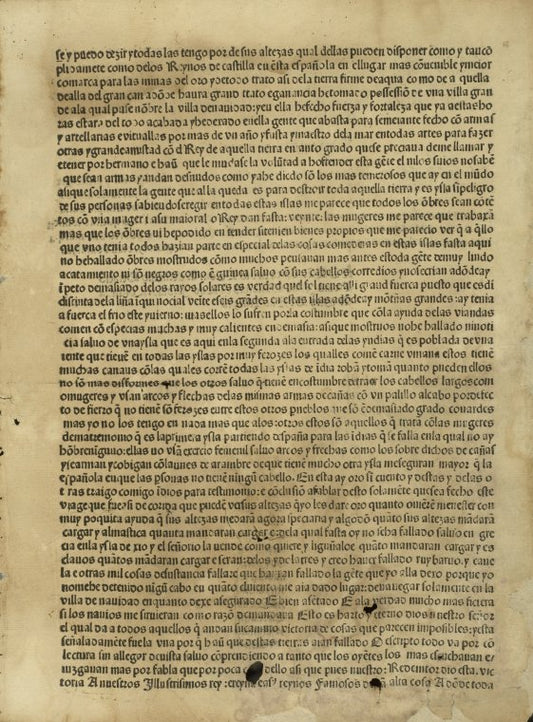 Letter of Columbus to Luis de Santangel, dated 15 February 1493