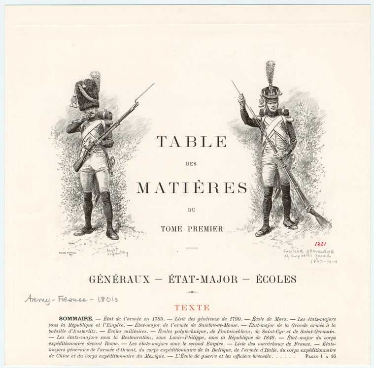 Light infantry ; Fusileer grenadier of Imperial Guard, 1807-1814