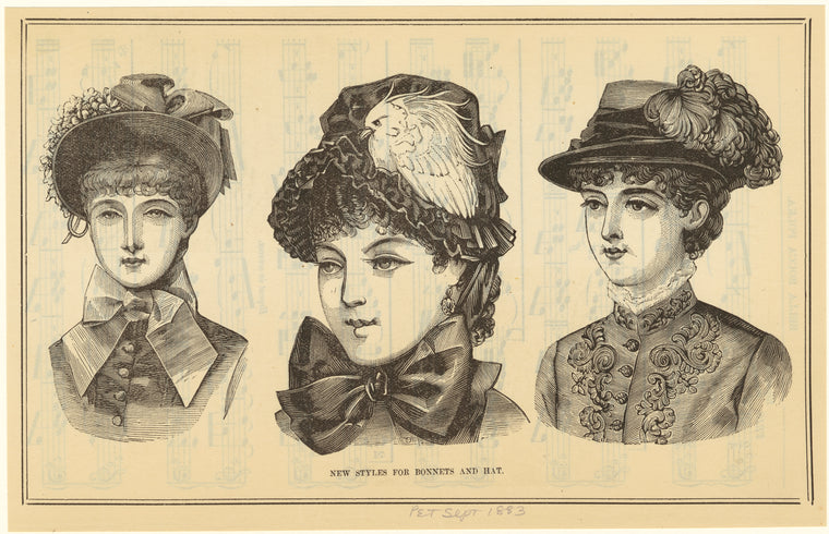 New styles for bonnets and hat