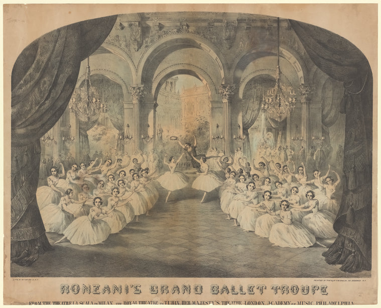 Ronzani's Grand Ballet Troupe: from the theatre La Scala in Milan, the Royal Theatre in Turin, Her Majesty's Theatre London, Academy of Music Philadelphia