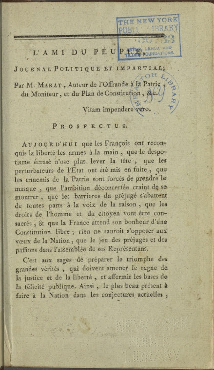L'Ami du peuple, ou, le Publiciste parisien: journal politique, libre et impartial