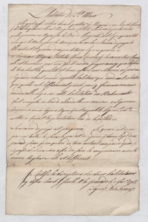 Mons. De la Toenaye – Description de Estate habítation de Chantilly