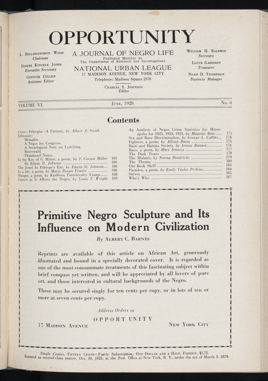 Opportunity: journal of Negro life