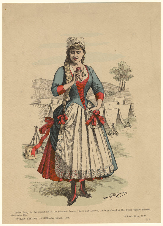 Helen Barry, in the second act of the romantic drama, "Love and liberty," to be produced at the Union Square Theatre, September 23d