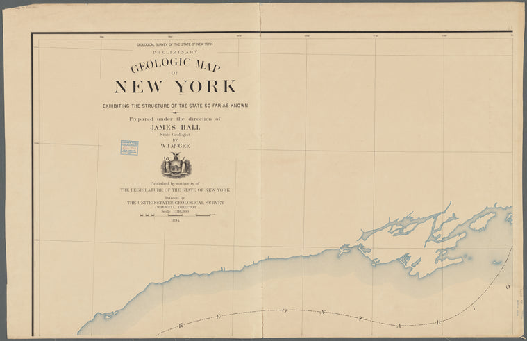 Preliminary geologic map of New York, exhibiting the structure of the state so far as known