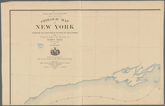 Preliminary geologic map of New York, exhibiting the structure of the state so far as known