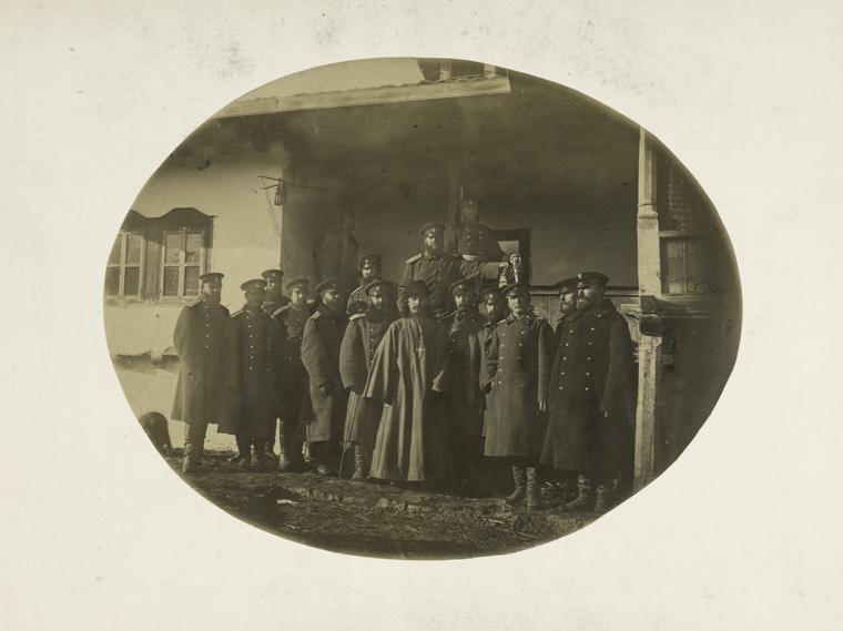 Clergyman and Russian officers