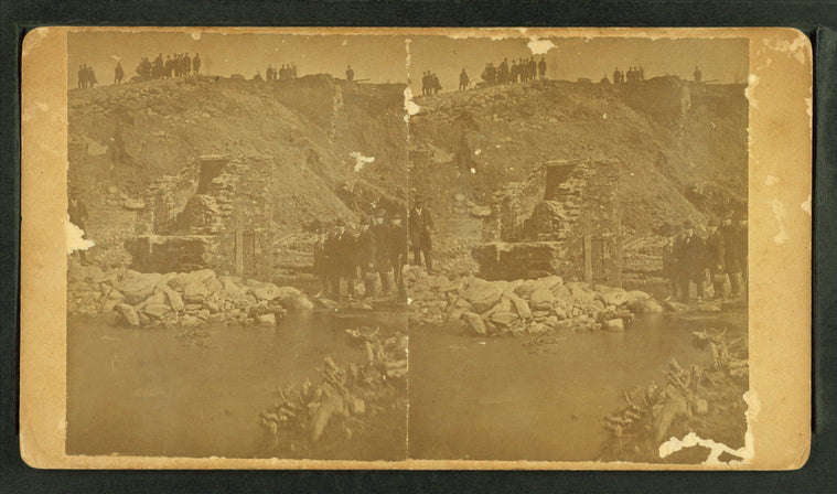 Damage to the Arch bridge caused during the flood at Worcester, March 30, 1876.