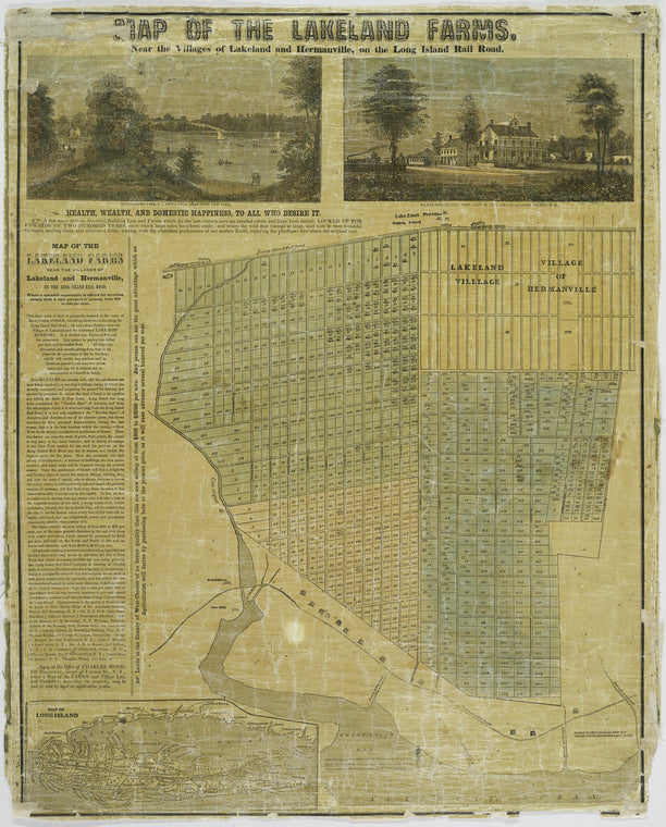 Map of the Lakeland farms, near the villages of Lakeland and Hermanville, on the Long Island Rail Road.