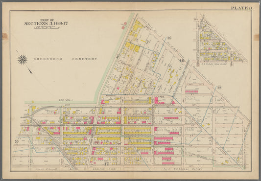 Bounded by (Greenwood Cemetery) 37th Street, Fort Hamilton Avenue, West Street, 16th Avenue, 43rd Street & 9th Avenue: Part of Sections 3, 16 & 17