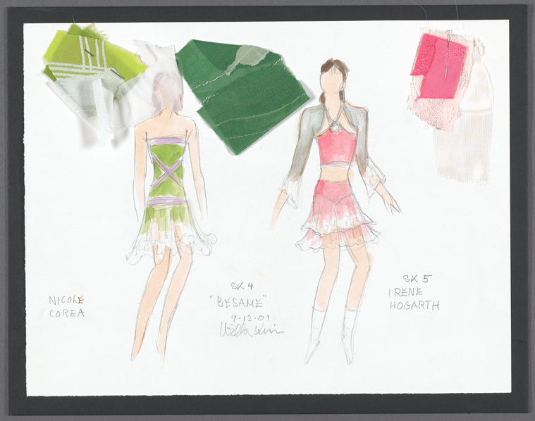 Besame: costume sketches for Nicole Corea and Irene Hogarth