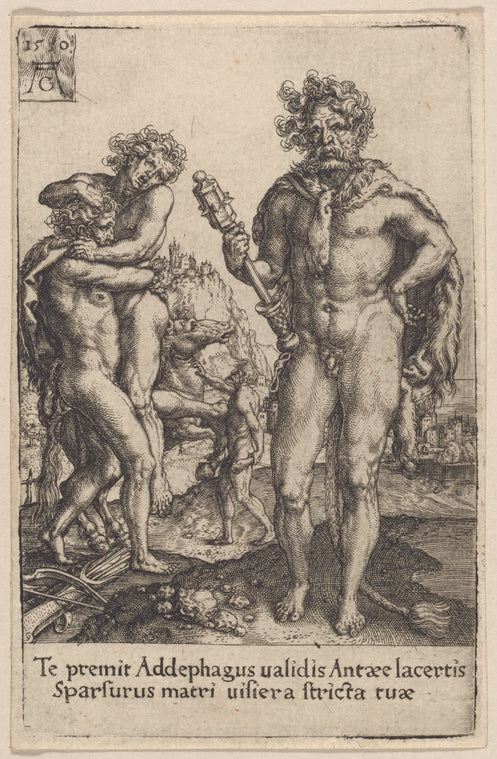 Hercules Squeezing Antaeus to Death