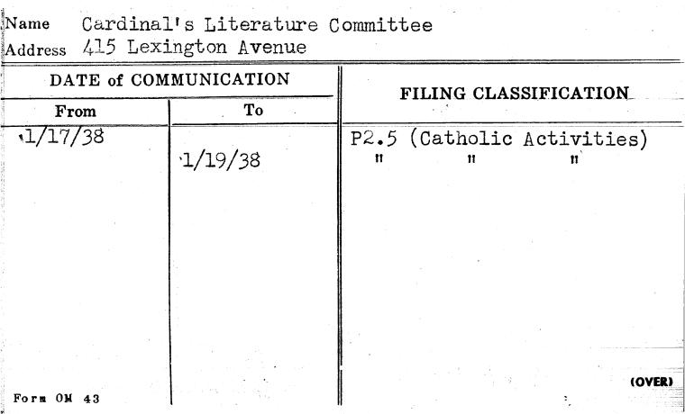 Cardinal's Literature Committee