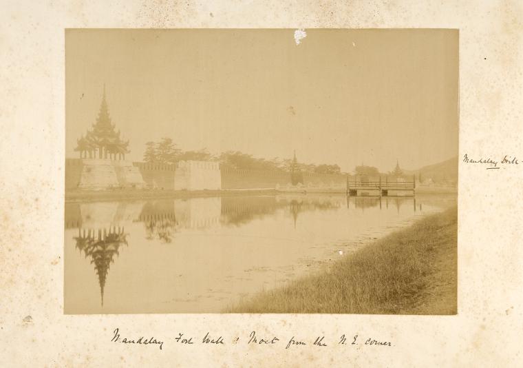 Mandalay, fort wall and moat from the n.e. corner.