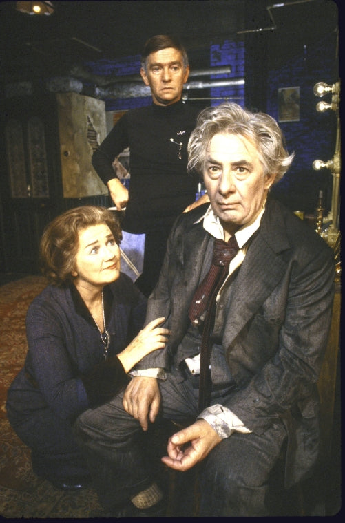 Actors (L-R) Marge Redmond, Tom Courtenay and Paul Rogers in a scene from the Broadway play "The Dresser." (New York)