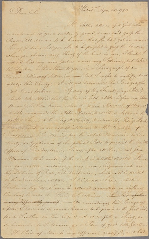 Letter to Rev. Jared Eliot