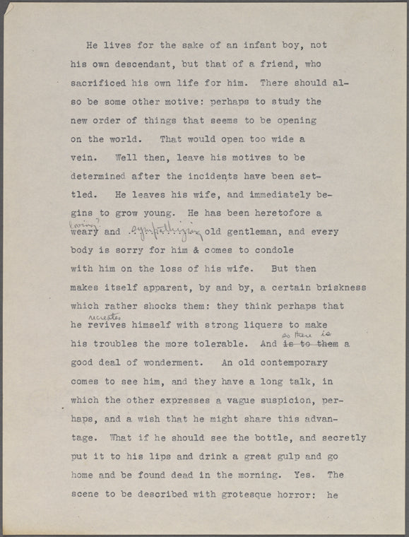 The Dolliver Romance. Holograph sketch scenario. [1863?]