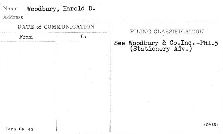 Woodbury, Harold D.