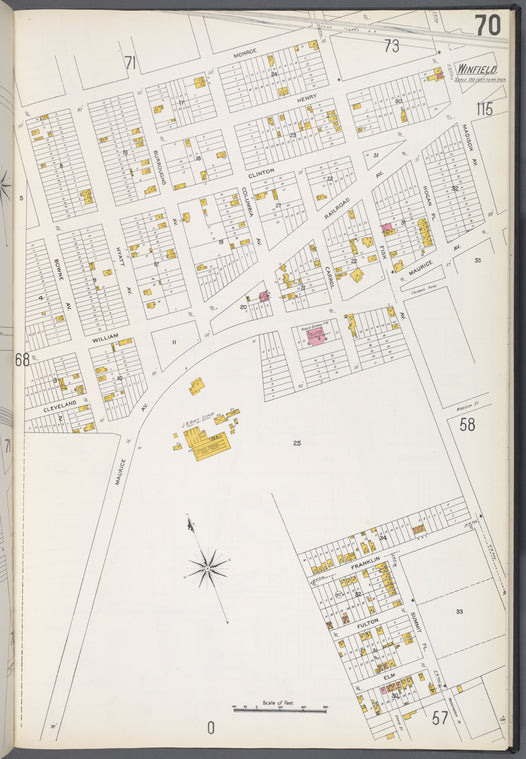 Queens V. 3, Plate No. 70 [Map bounded by Monroe, Madison Ave., Elm, Fisk Ave., Maurice Ave., Bowne Ave.]