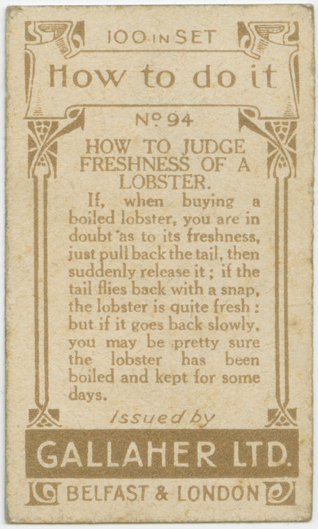 How to judge freshness of a lobster.