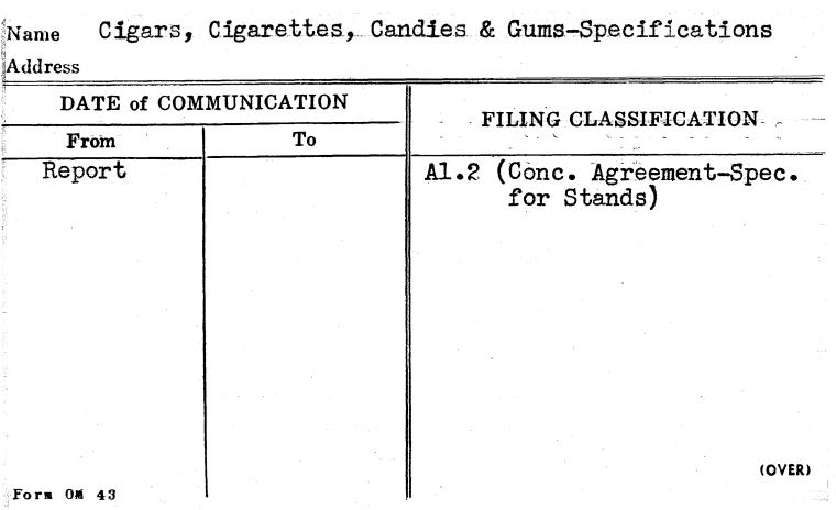 Cigars, Cigarettes, Candies & Gums-Specifications