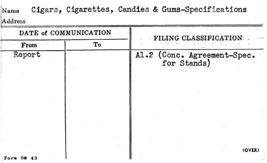 Cigars, Cigarettes, Candies & Gums-Specifications