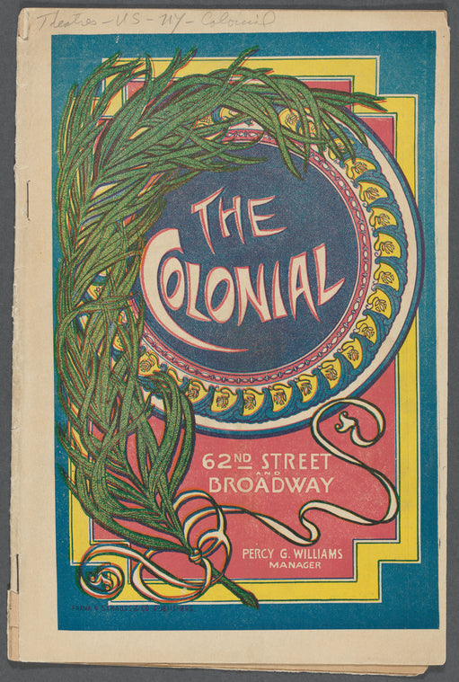 Cover of program for the Colonial Theatre