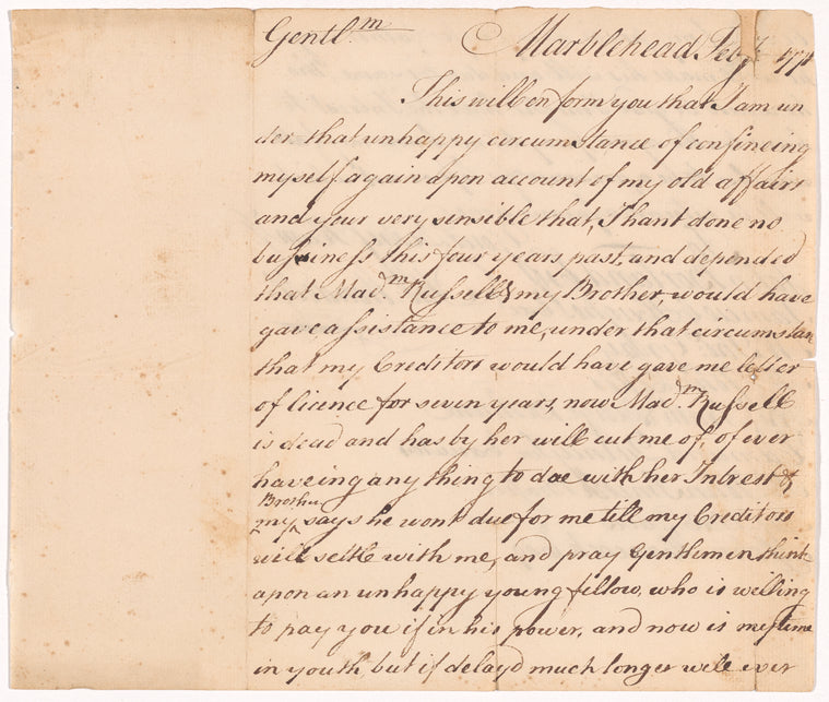 Letter from Thomas Wendell to John Borland and others