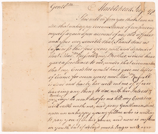 Letter from Thomas Wendell to John Borland and others