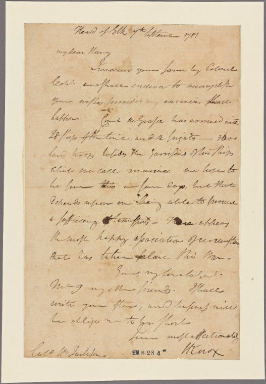 Letter to Col. Henry Jackson