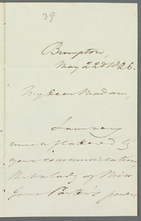 Edward Augustus Kendall to Miss E. A. Tickell, autograph letter signed