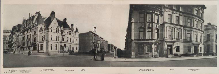 No. 972 Payne Whitney - Isaac D. fletcher - East 79th St. - Isaac Broakaw - No. 986 W.J. Curtis - 80 N.E. Cor.