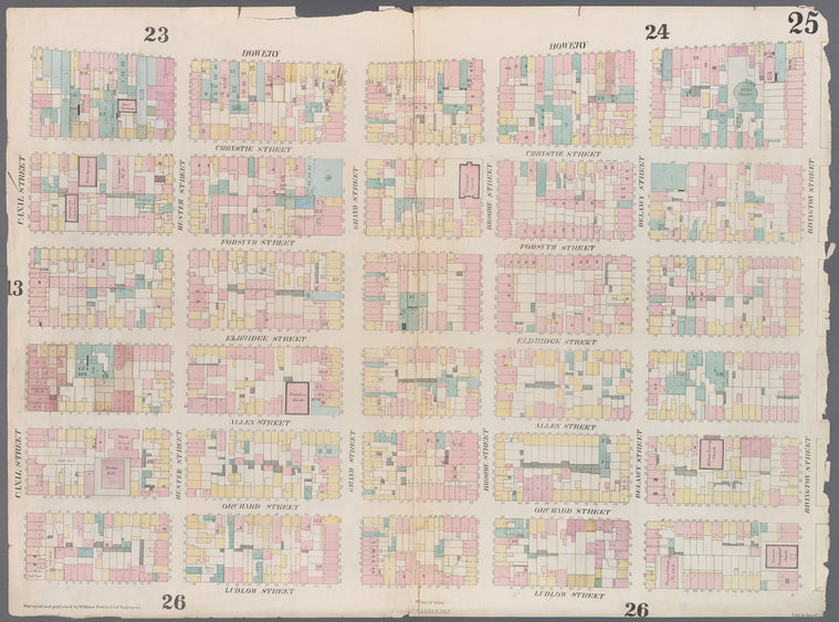 Map bounded by Rivington Street, Ludlow Street, Canal Street, Bowery
