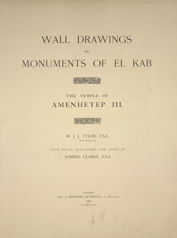 Wall drawings and monuments of El Kab. The temple of Amenhetep III. [Title page]