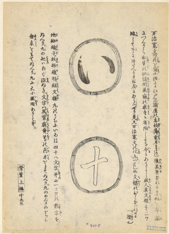 Japanese letter and numeral in circles