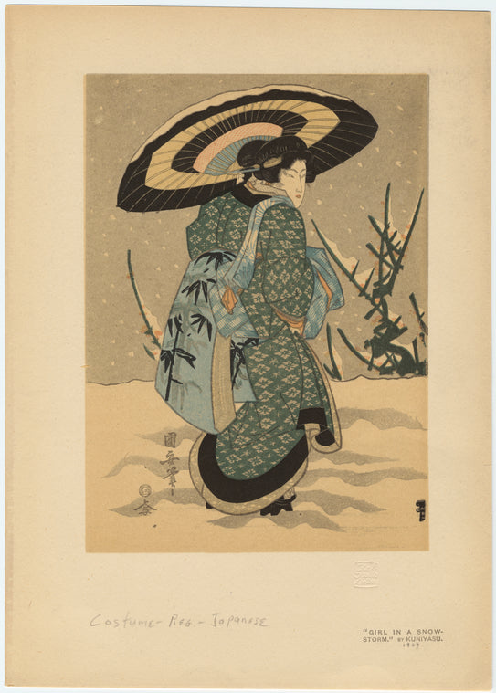 Girl in a snowstorm