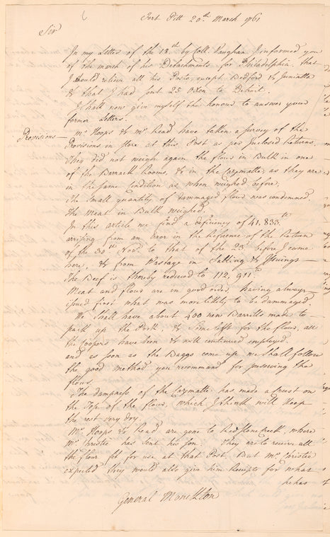 Henry Bouquet to General Monckton