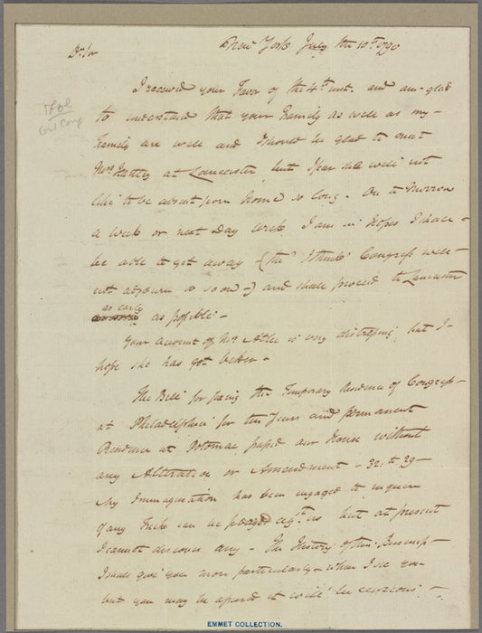 Letter to Jasper Yeates