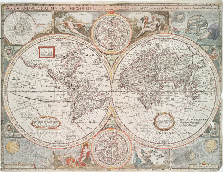 A new and accurat map of the world : drawne according to ye truest descriptions, latest discoueries & best obseruations yt haue beene made by English or strangers, 1651.