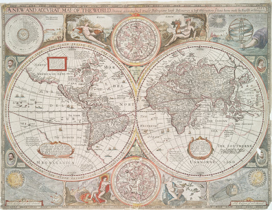 A new and accurat map of the world : drawne according to ye truest descriptions, latest discoueries & best obseruations yt haue beene made by English or strangers, 1651.