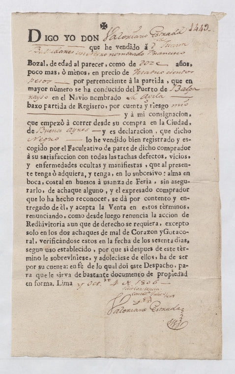 Slave registration - Peru