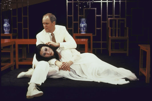Actors (L-R) John Lithgow and B. D. Wong in a scene from the Broadway play "M. Butterfly" WASHINGTON