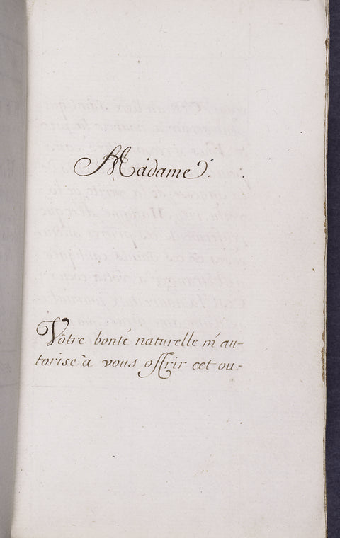 Opening of dedicatory letter