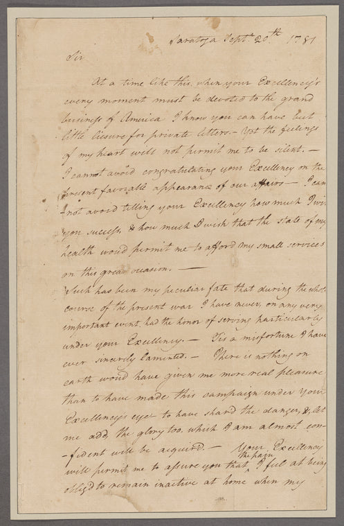 Morgan, Daniel. Saratoga. To General Washington