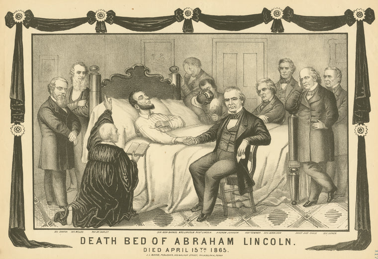 Death bed of Abraham Lincoln died April 15th 1865
