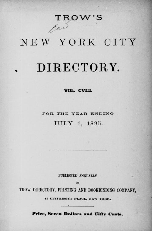 New York City directory: for the year ending July 1, 1895
