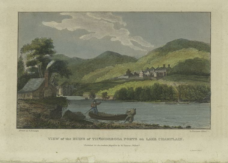 View of the ruins of Ticonderoga forts on Lake Champlain.