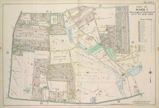 Plate 7, Part of Ward 1: [Map bound by Cherry Lane, Forest Ave, Lowell Ave, Davis Ave, Pelton Ave, Bard Ave, Glove Road, Richmond Turnpike, Jewett Ave]
