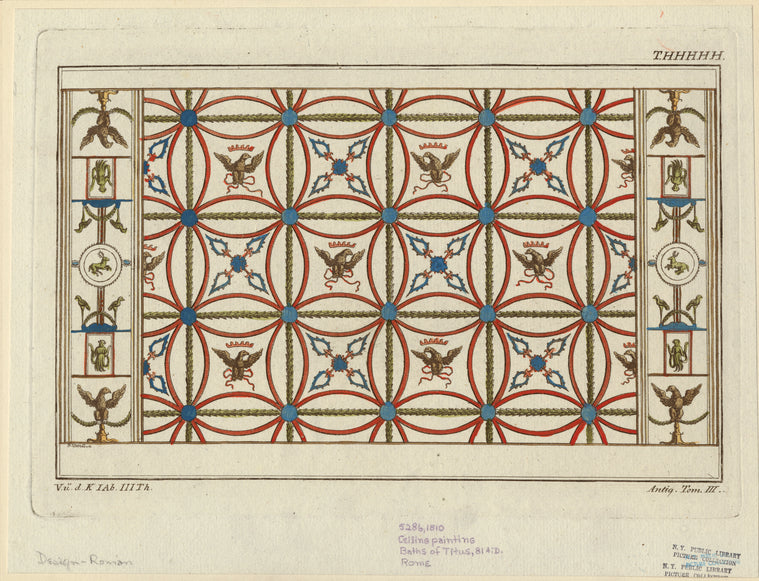 Ceiling painting, baths of Titus, 81 A.D., Rome